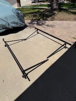 Black Metal Bed Frame with Wheels