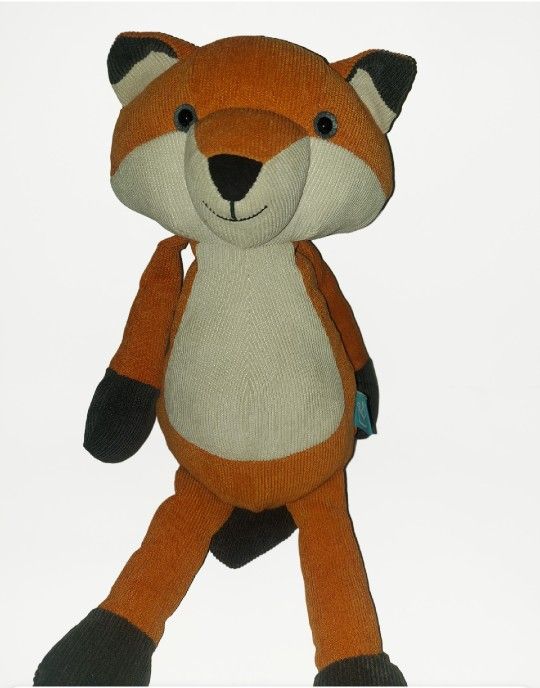 Manhattan Toy Company Folksy Foresters Fox Corduroy Plush Stuffed Animal 13”
