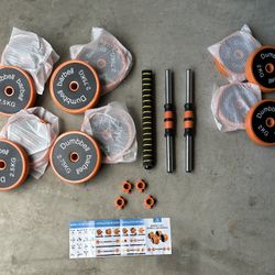 Brand new dumbbell barbell set up 