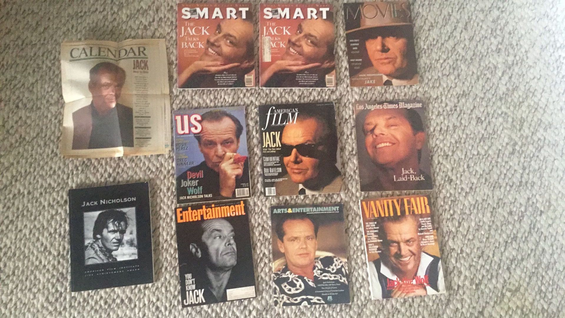 JACK! Jack Nicholson Magazines. Collection.$50.00
