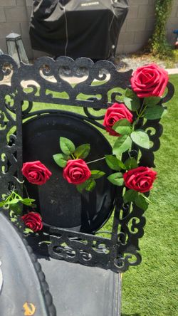 ROSES , rose art , mirror, vase ,frame  decor for Rose lovers