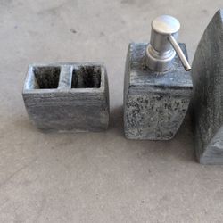 Bathroom Set Gray Stone