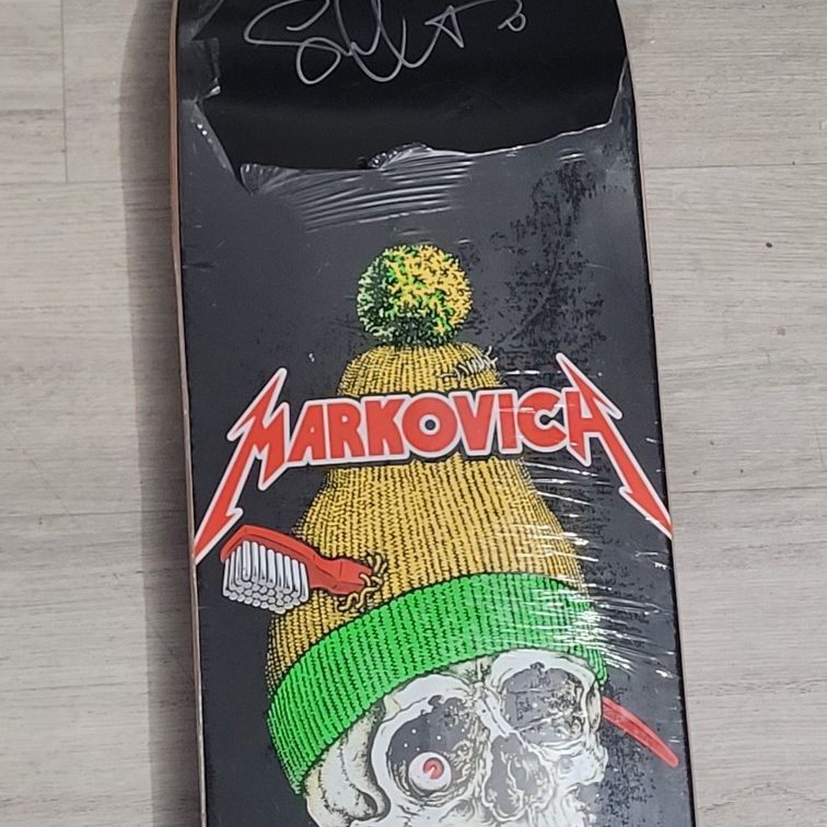 Rare Vintage Kris Markovich Skateboard Art Signed by Sean cliver
