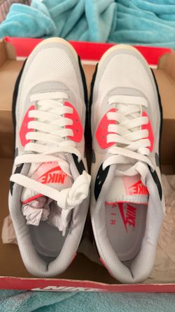 Nike Air Max 90 Premium Tape QS Sneakers - Size 8 Men’s - White/Cool Grey/Black/Atomic Red