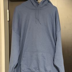 Men’s Blue Pullover Streetwear Graphic Sleeve 2XL
