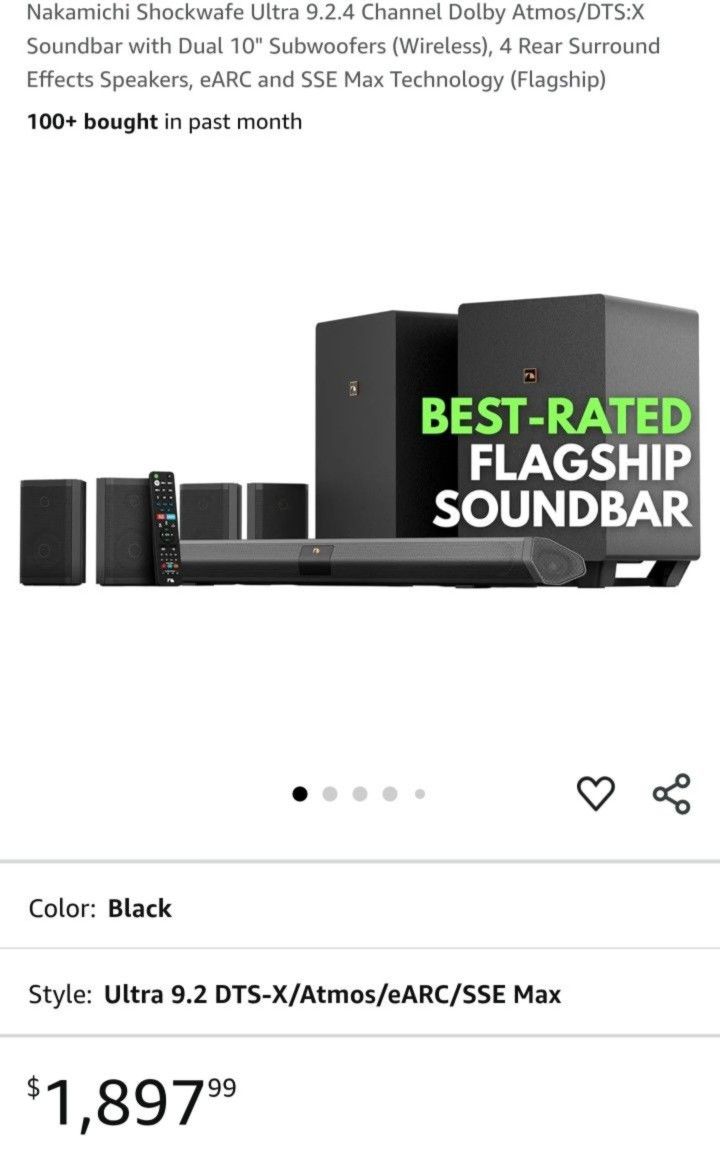 Nakamichi Shockwafe Ultra 9.2 DTS-X/Atmos/eARC/SSE Max