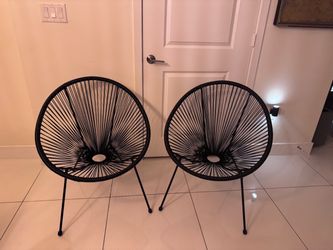Black rope patio chairs- outdoor/indoor