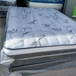 full size bamboo orthopedic pillow top mattress and box spring