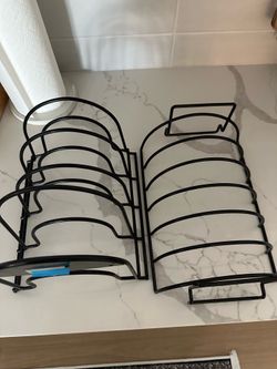 Set of 2 pan, lid cabinet organizers