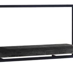 Shelf Black Oak 2 Shelves Floating Metal
