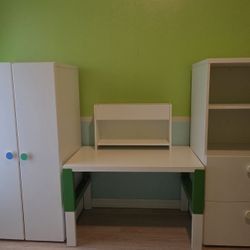 IKEA Kids Bedroom Furniture Set – Wardrobe, Desk & Shelving