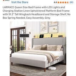 BRAND NEW Queen Size Fabric Headboard - Grey