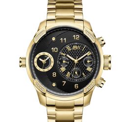 JBW Men's G3 Diamond 46MM 18K Gold Plated Bracelet Swiss Quartz mens Watch