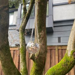 Metal Disco Ball Hanging Plant Holder