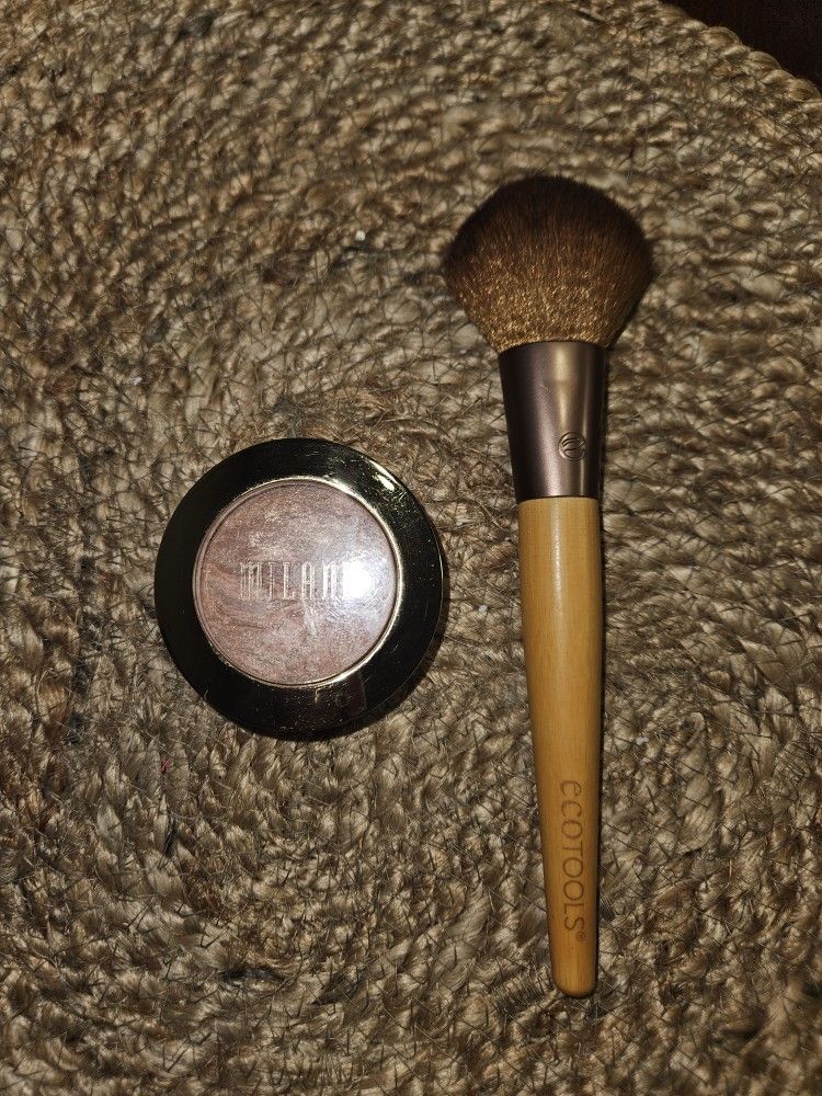 Milani Baked Powder Blush Rosa Romantica & Ecotools Makeup Brush 