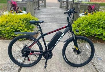 VARUN Electric Bike - 500W Peak Motor, 24/26" All-Terrain E-Bike, Up to 40 Miles & 20 MPH, Removable Battery, 7-Speed, Front Suspension, Dual Disc Bra