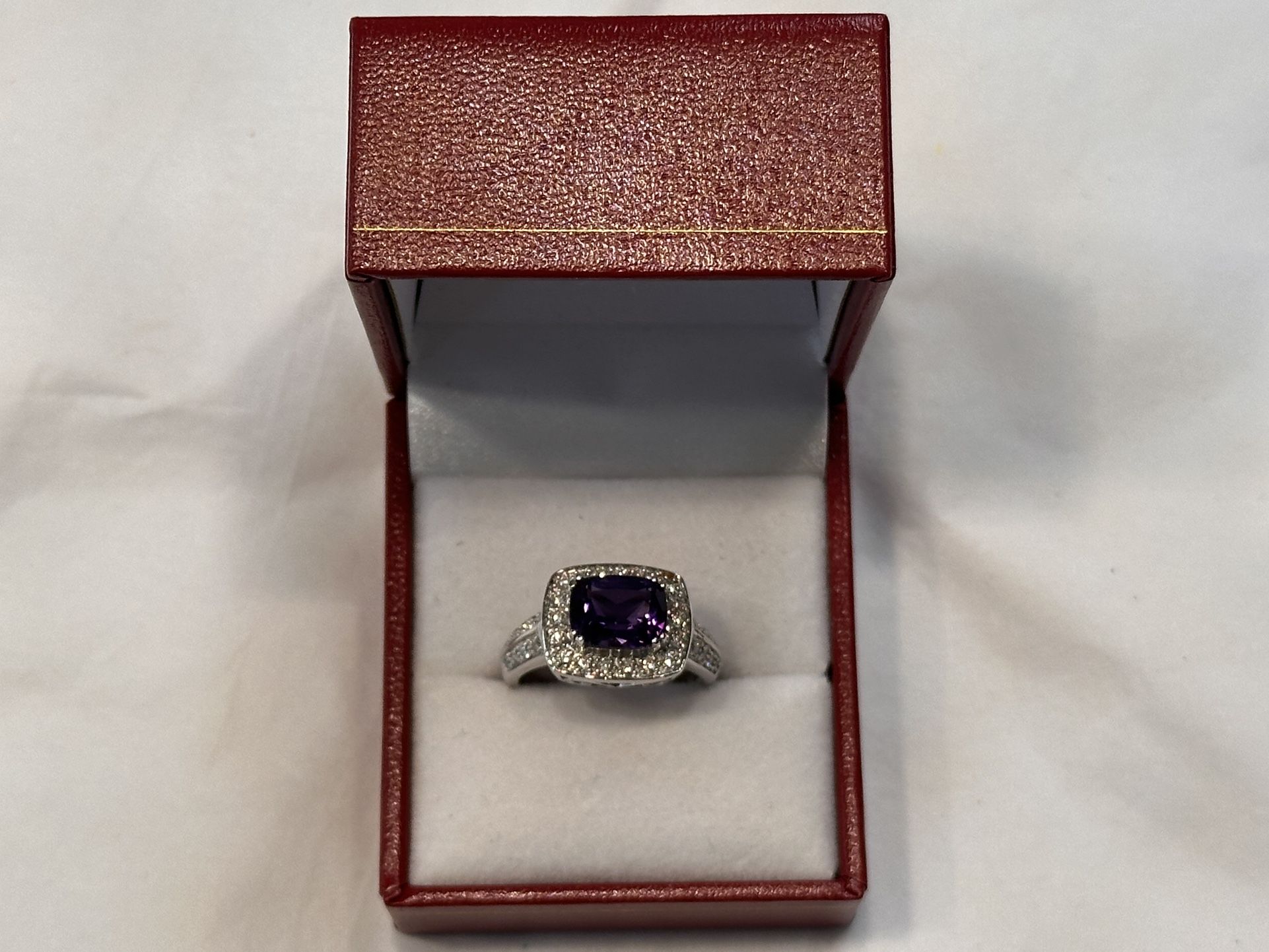 14K White Solid Gold Ring