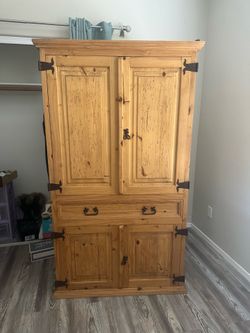 Solid wood Cedar Tv Entertainment Center cabinet armoire coffee station hutch