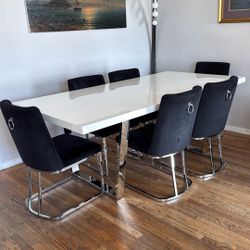 Diamond Sofa 80” Inch Dining Table With 6 Chairs