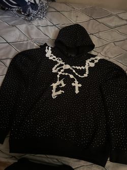 Black Crucial Studios rhinestone hoodie