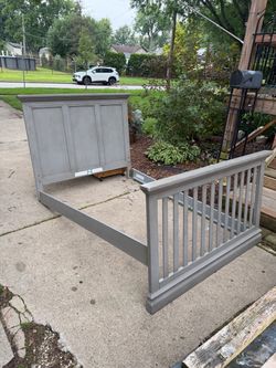 Solid Wooden TWIN Bedframe from Woiden Design, 56w, 75 long, 48 hi headboard, $25
