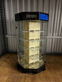 Lucite zippo lighter display case light works