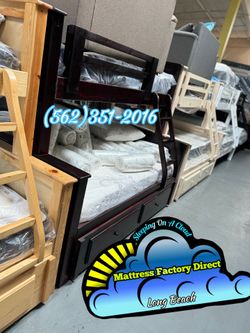 Twin full full bunk bed Cherry litera con trundle Nuevo new colchones