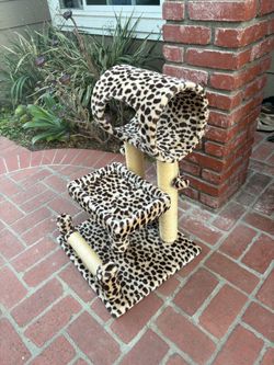 Small Leopard Print Cat Tree