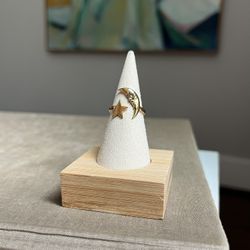 Crescent Moon & Star Ring ( firm on price )