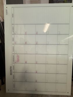QUARTET Glass calendar/whiteboard