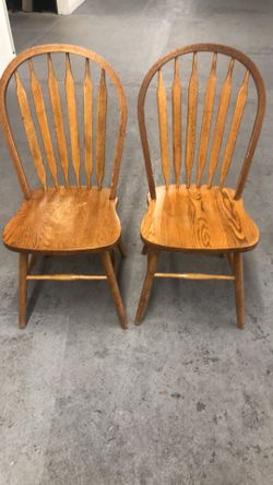 2 solid wood chairs very strong good condition