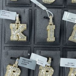 Diamond Letter Pendants 