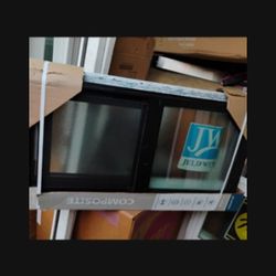 36x18 Bathroom Window Black New Construction 