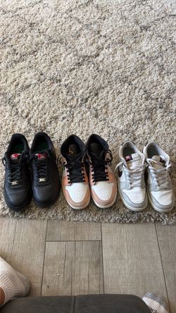 Nike lottery dunk low se (Men’s 8.5)/ Jordan 1 mid fight club (Men’s 8.5)/ Black Air Force 1 Chicago (Men’s 9.5)