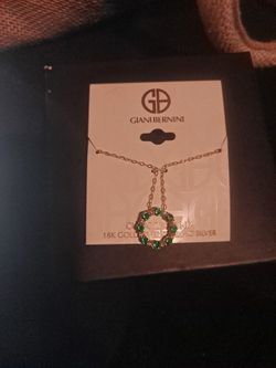 Cubic Zirconia 18k over sterling silver Necklace