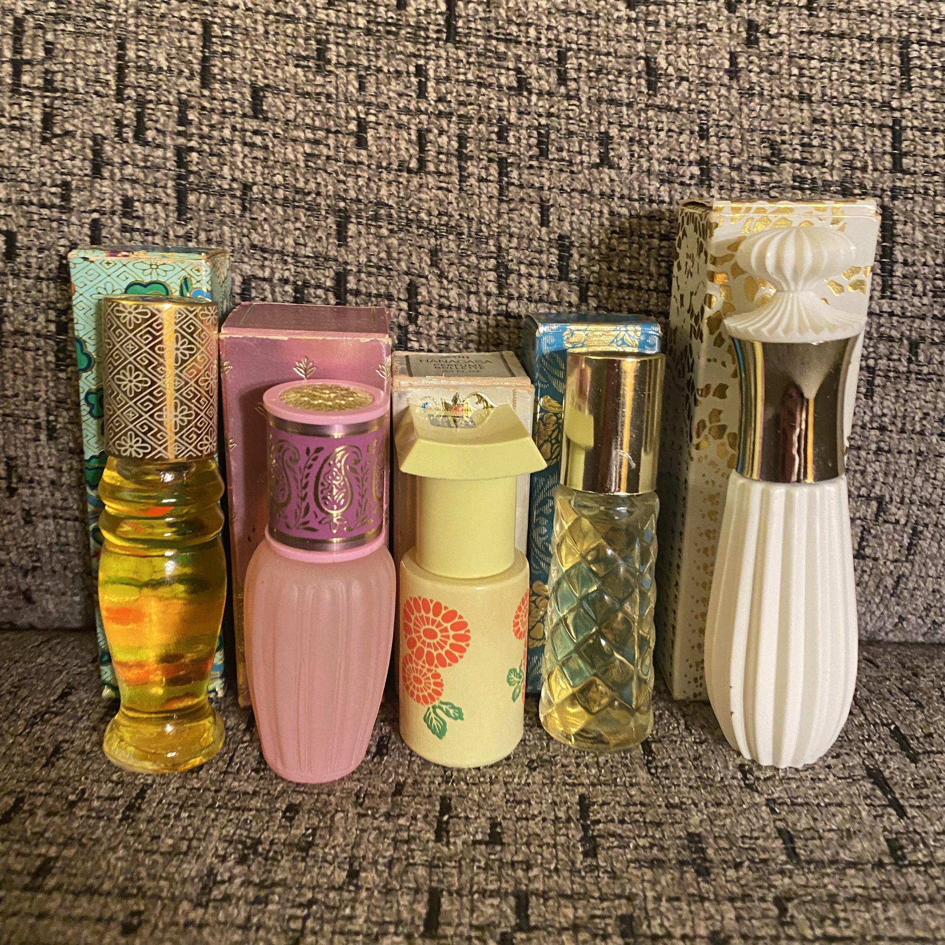 Lot of 5 Vintage Avon Perfume Rollette .33 fl. oz. with Original Boxes