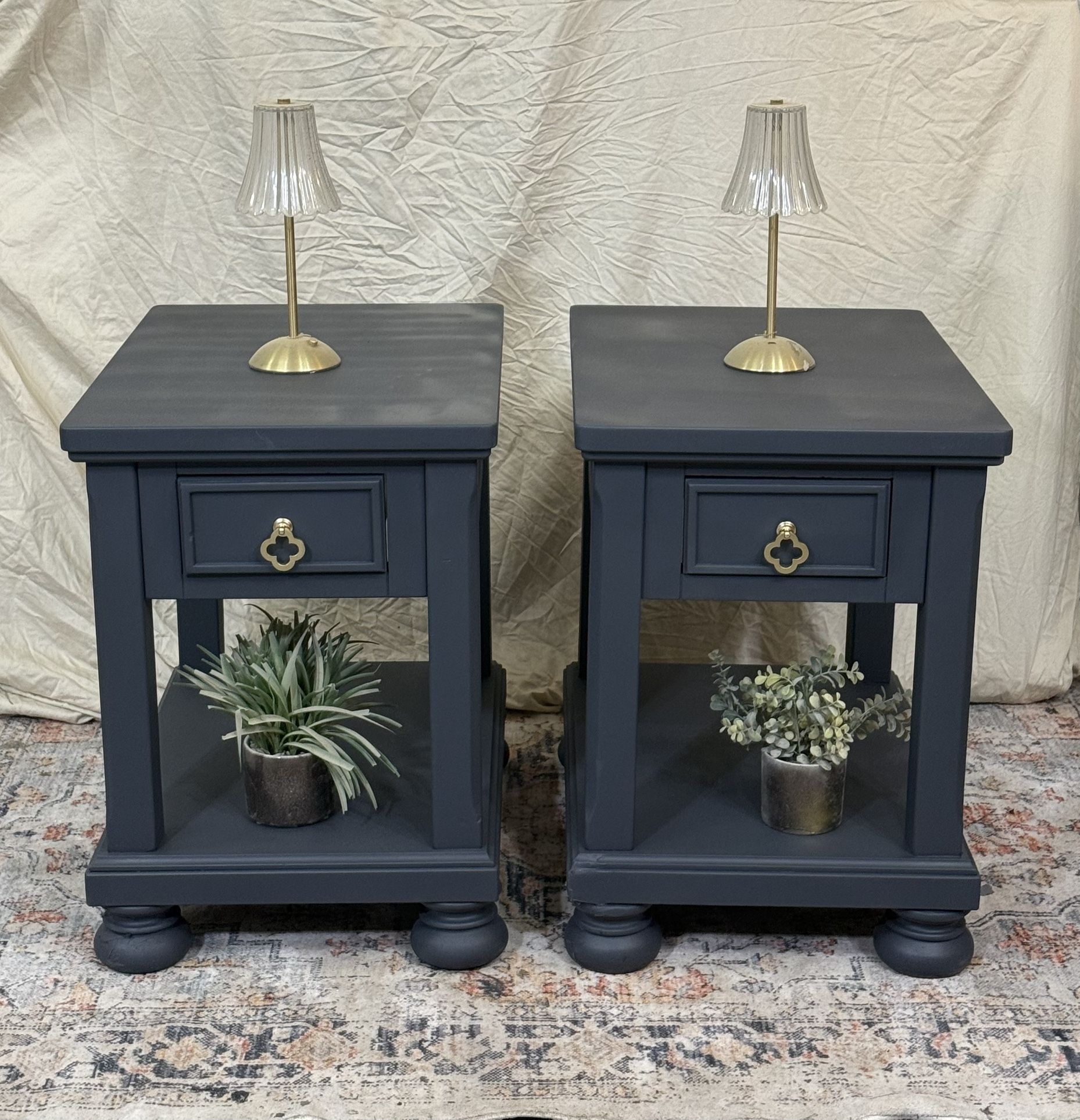 Navy Nightstand Pair