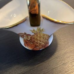 Grape And Walnut Gold Trim Trinket Basket By Jubilee Fine China