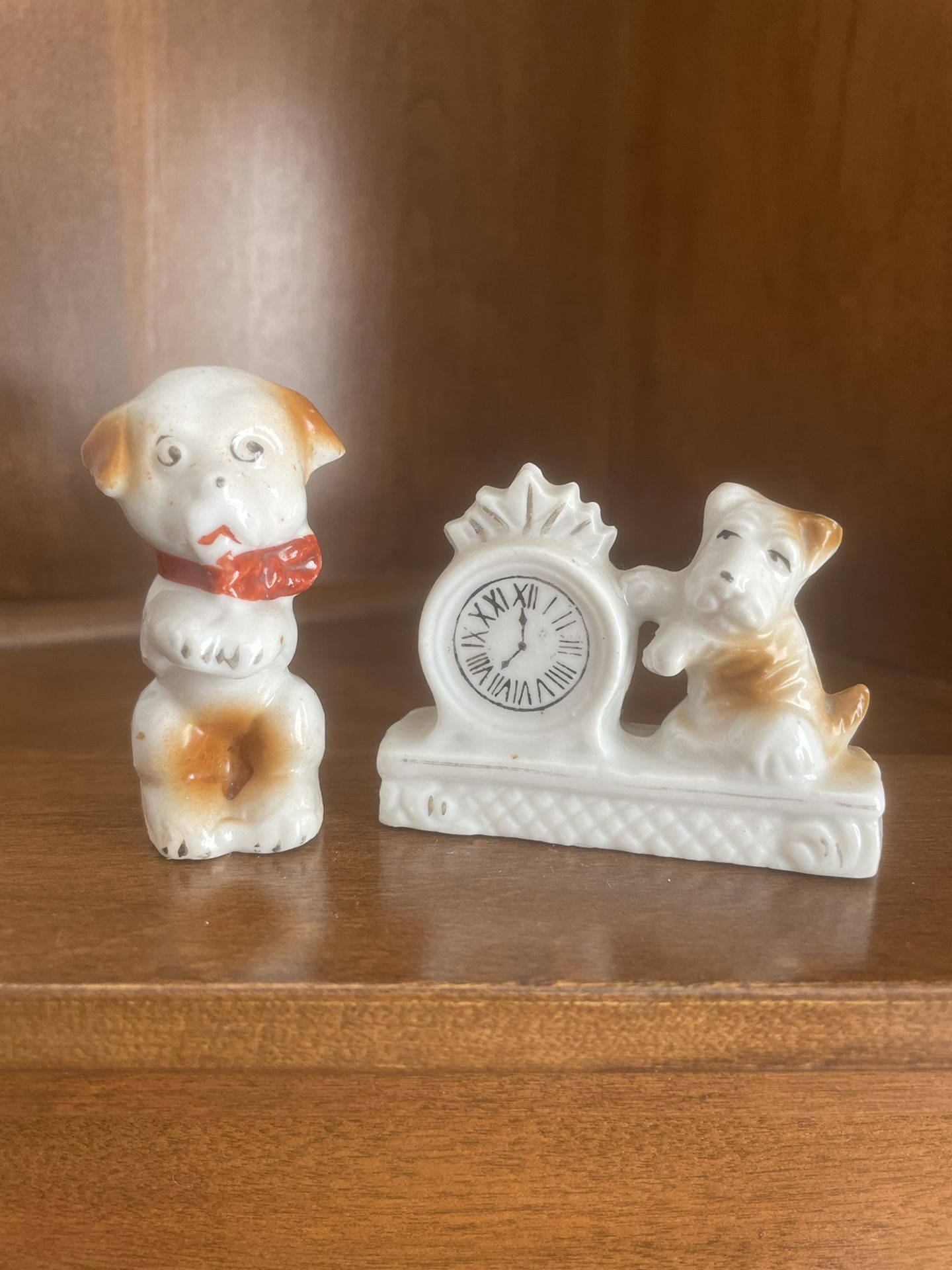 Vintage Small Porcelain Dog Figurines “Occupied Japan”