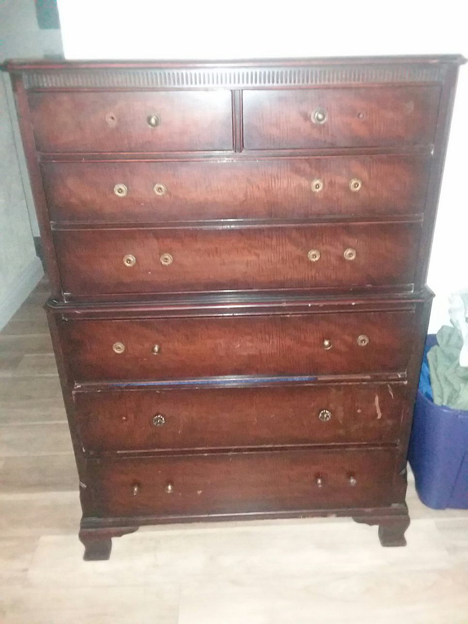 Antique Oxford Cherrywood 7 drawer chest