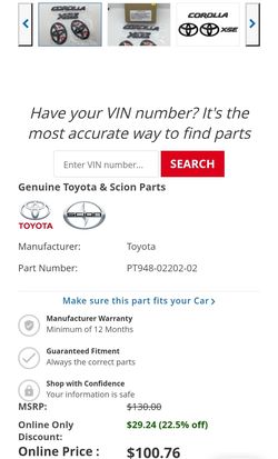 Genuine Toyota 2020 & Up Corolla XSE Sedan Black Emblem Overlays - Toyota (PT(contact info removed)2-02)