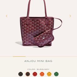 Goyard Anjou Mini Tote Burgundy 