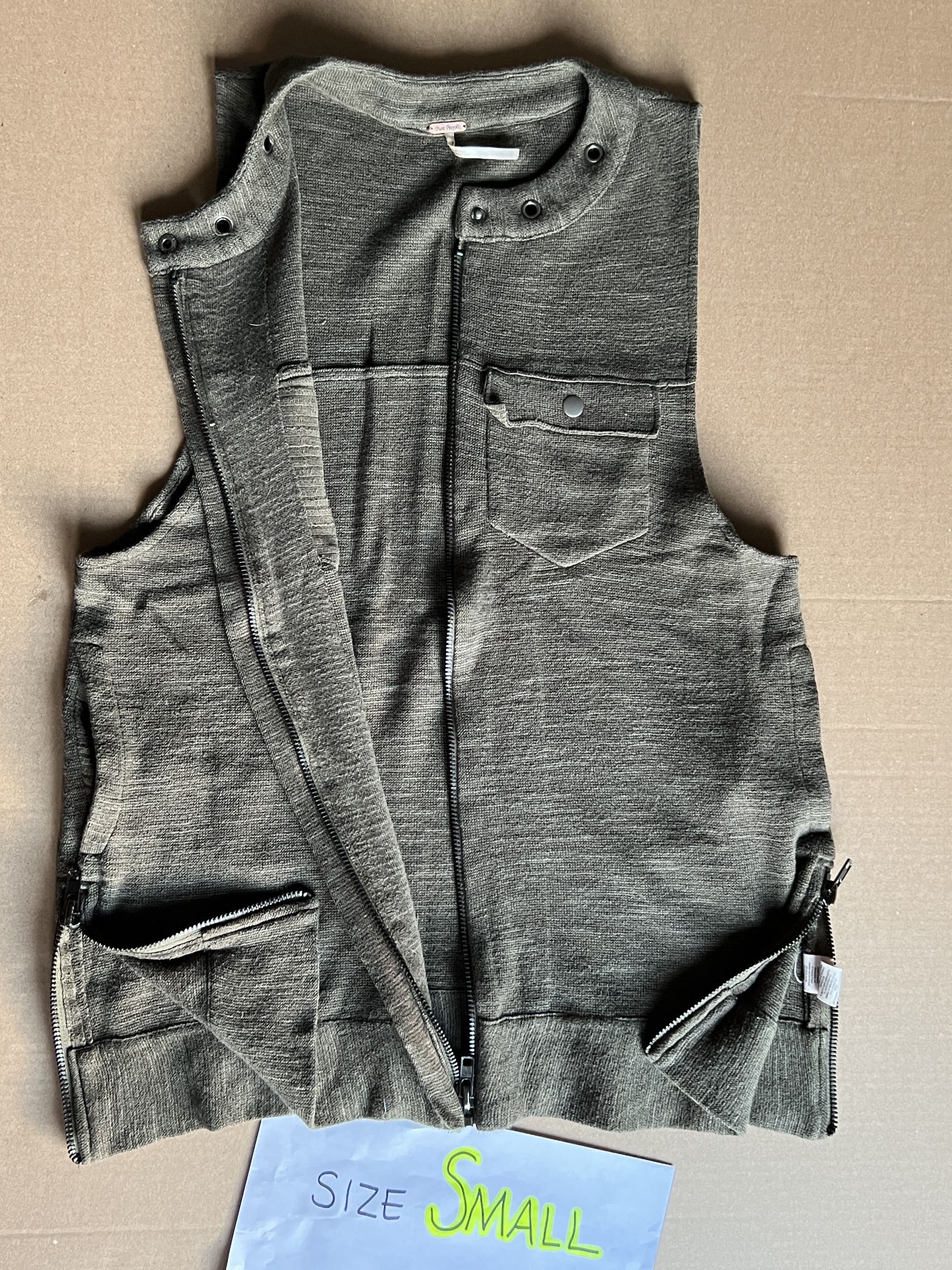 Free People Army Zippered Vest Tunic (Small)