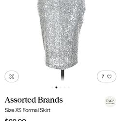 Sequin Silver Skirt 