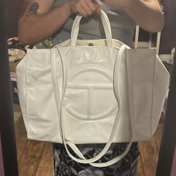 Large white telfar bag
