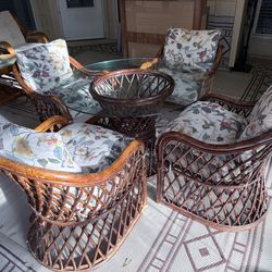 Wicker Table & Chairs