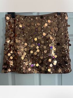 Cider gold sequin mini skirt  (Size S)