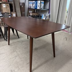60" Wood Dining Table in Acorn Brown, New