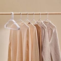 New Hangers, 0.2 in Ultra-Thin, 50 Pack White Plastic Hangers space Saving