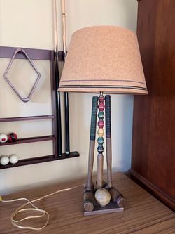 Unique Croquet Mallet Table Lamp – Vintage-Style Sports Decor
